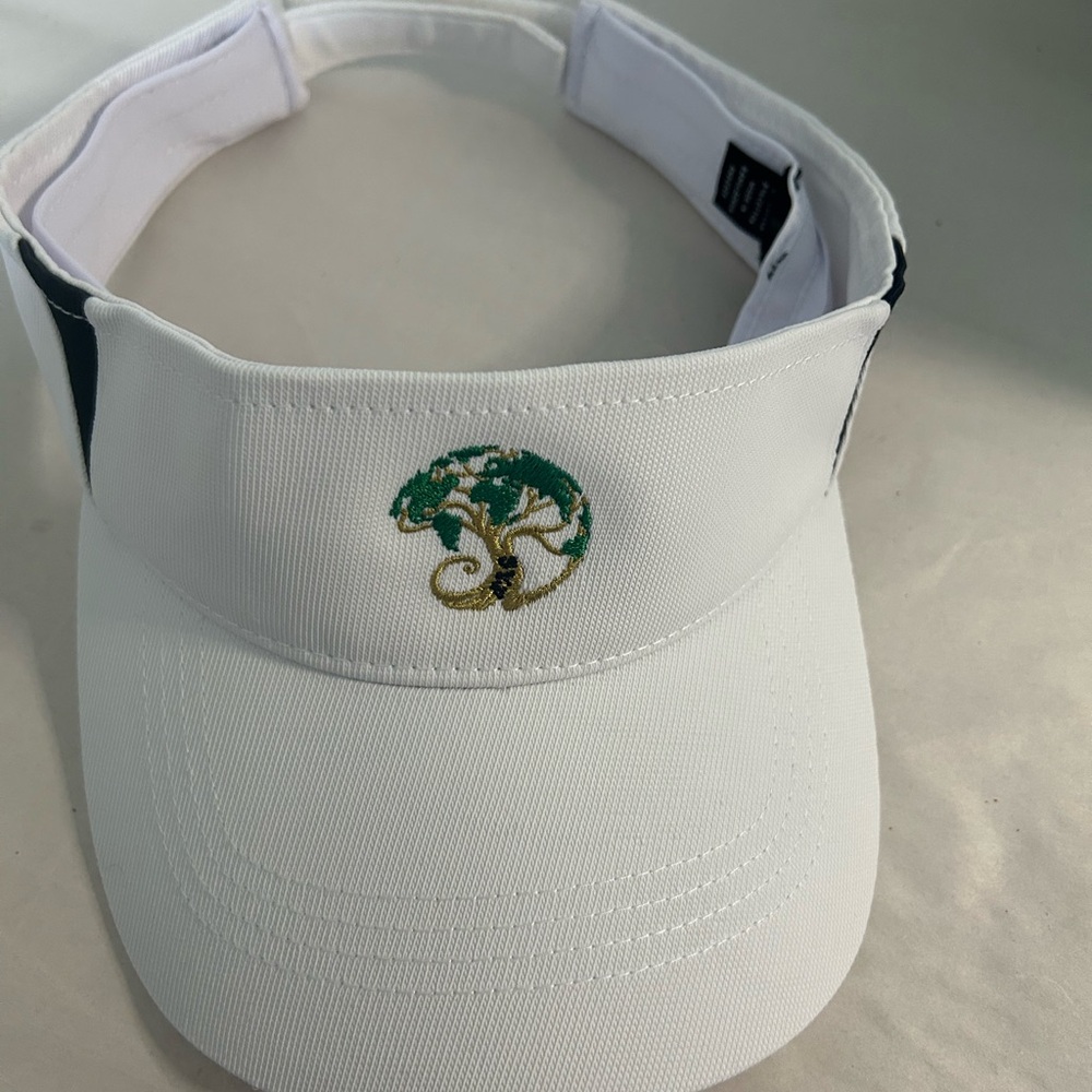 Sport-Tek White Visor with Green and Gold Logo - Picture 6 of 13